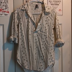 🕊️ White with Rustic Design Blouse